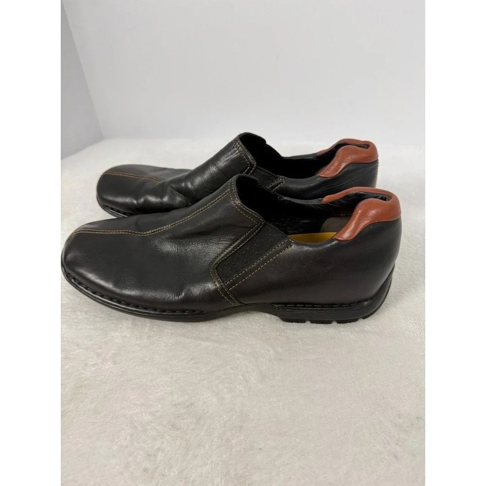 Cole Haan Zeno Split Toe Slip On Loafers Mens 11.5 Black Leather Dress Shoes - Picture 3 of 8